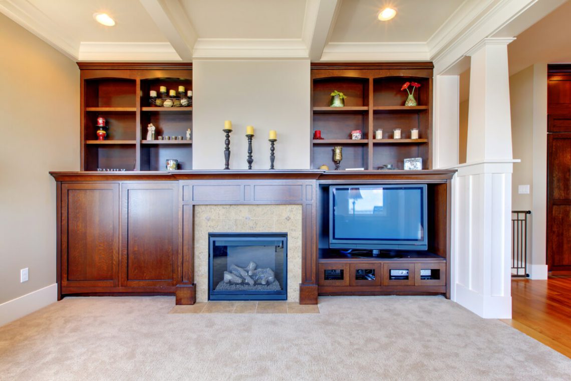 Fireplace and custom entertainment center